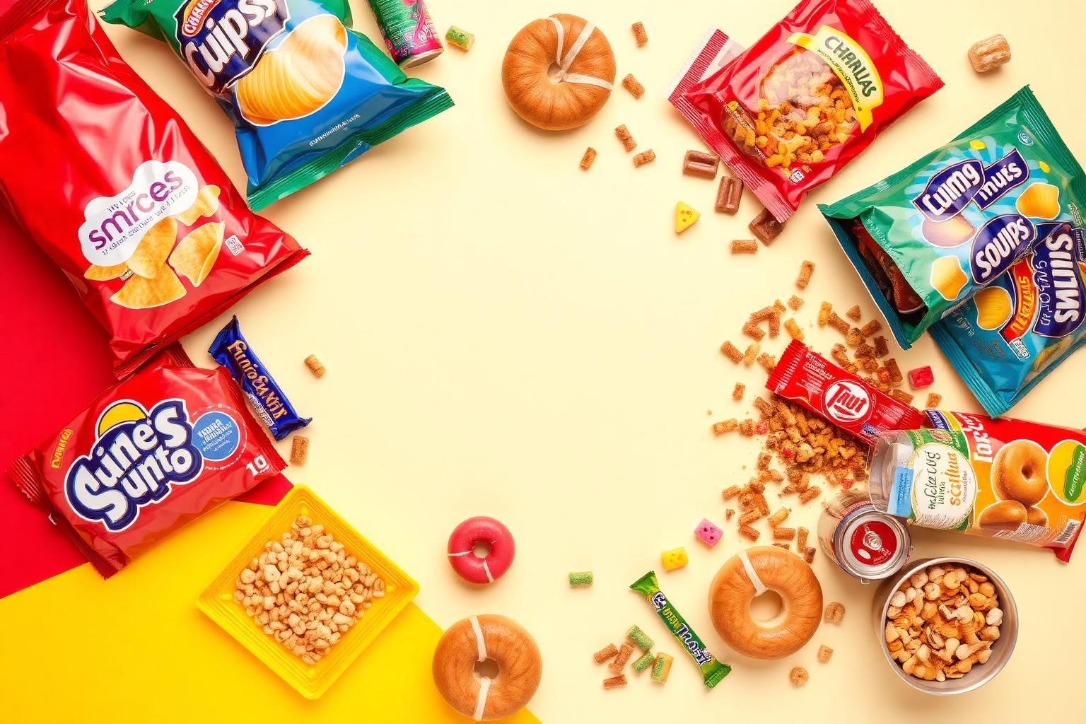 Selezione di snack e dolci americani